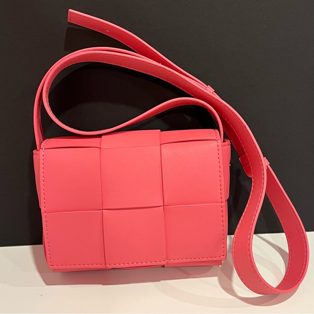 Coral Pink Mini Cassette Crossbody Bag